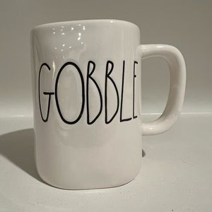 Magenta White GOBBLE Coffee Mug Engraved Ceramic 12oz